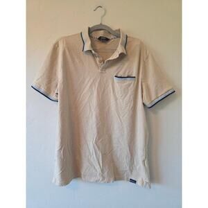 Ben Sherman Men’s Beige Striped Trim Polo Shirt Size M